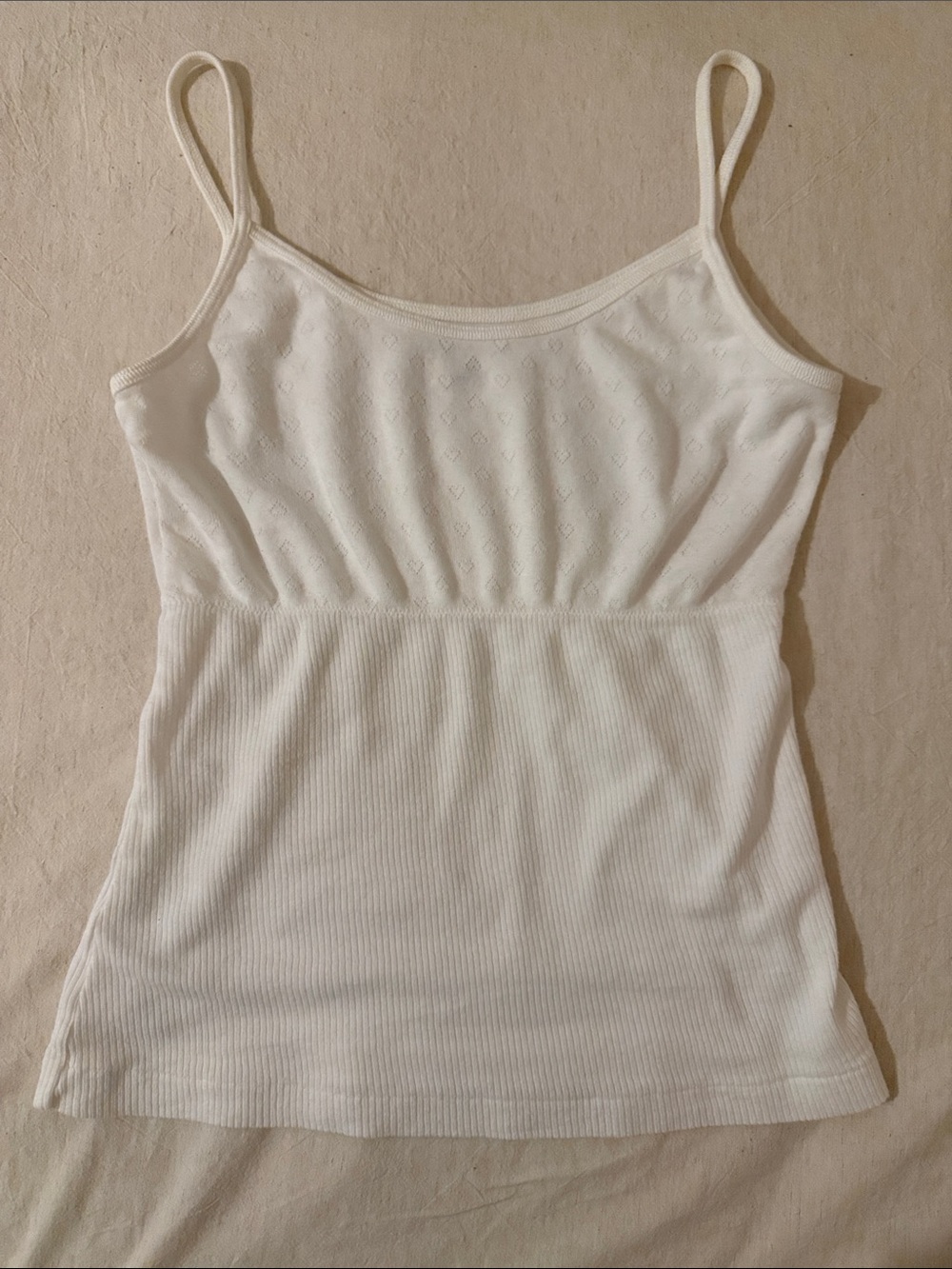 Brandy Melville Heart Eyelets White Camisole